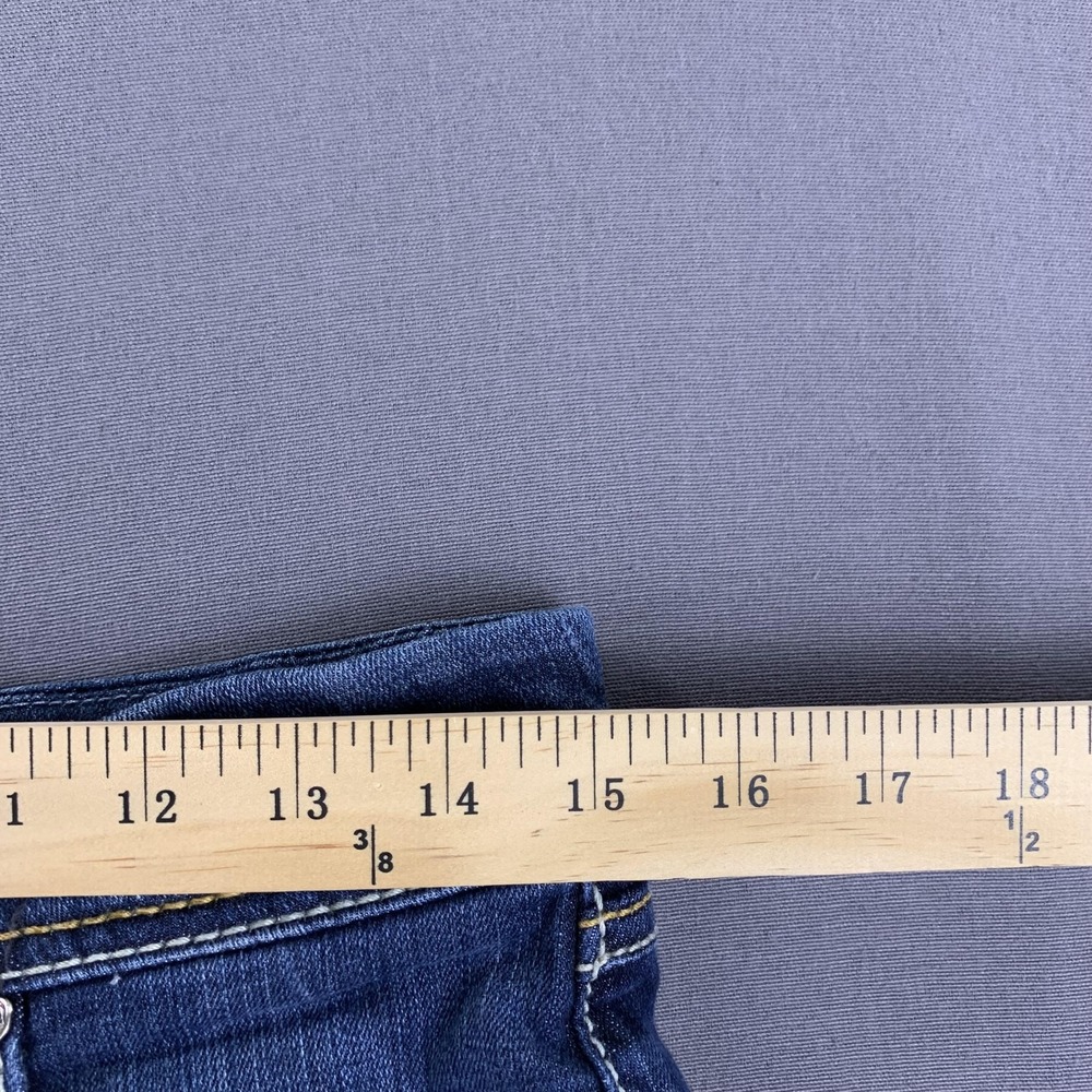 BKE Denim Short Women 28 (30) Blue Harper Distress Raw Hem Frayed Cutoff Stretch - Picture 12 of 16